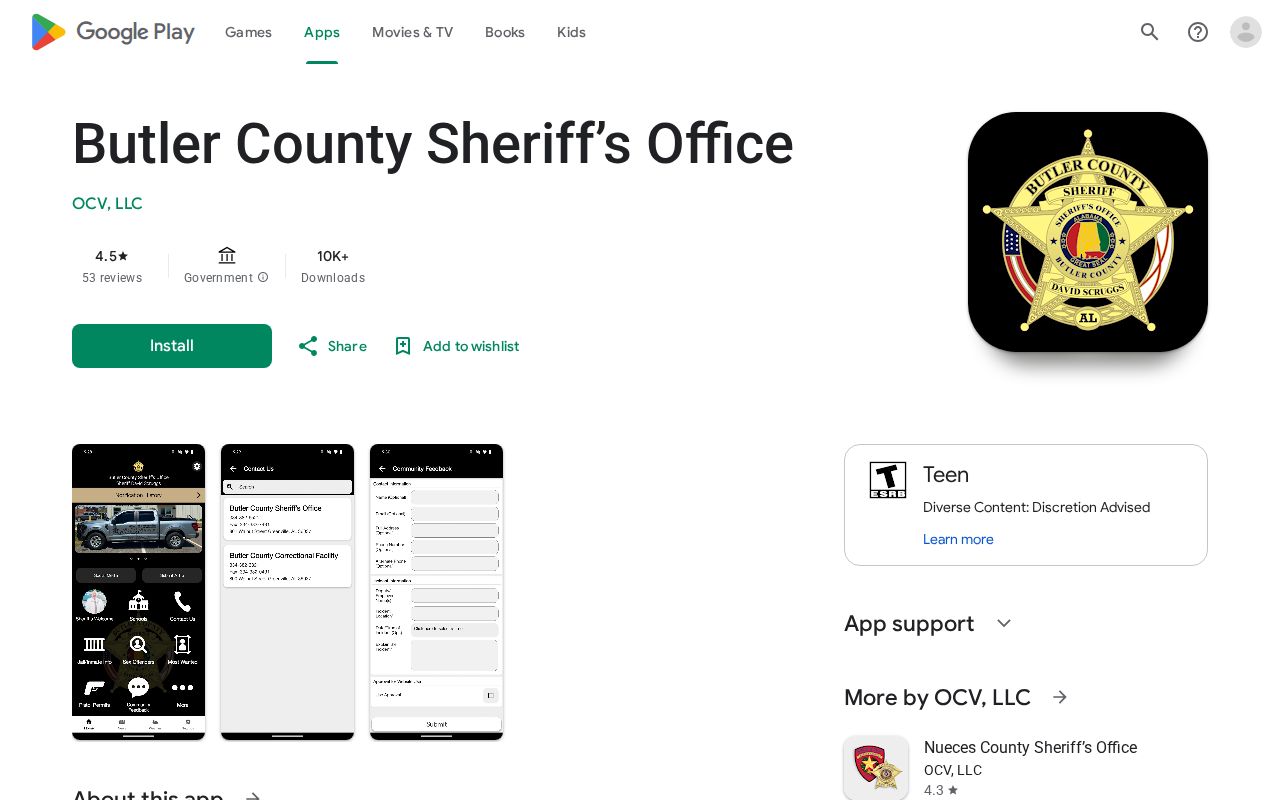 Butler County Jail release search sheriff mobile app